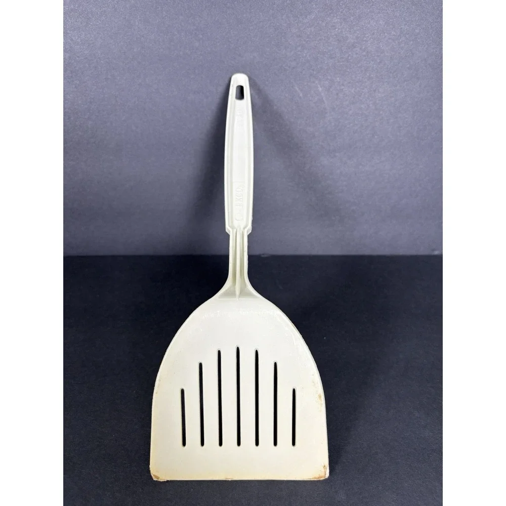 Vintage EKCO Nylon Slotted Turner Spatula Ivory White Kitchen Utensil